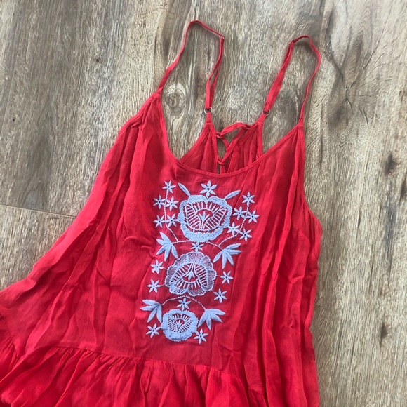 Red Boho Flowy Tank - Picture 2 of 4